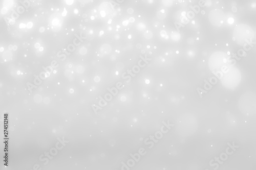 White and Silver lights on bokeh abstract background. © phoomiphat