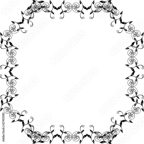 Vector illustration flower frame isolated on backdrop for design ornament graphic