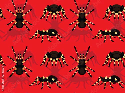Spider Tarantula Cartoon Background Seamless Wallpaper