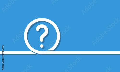 question symbol in white loop, vector illustration