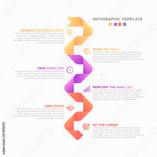 Business Infographic Design Template, Steps Workflow Diagram, Options Chart, , List Items, Number Infograph