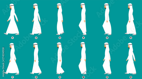 Arab Business man Walk cycle
