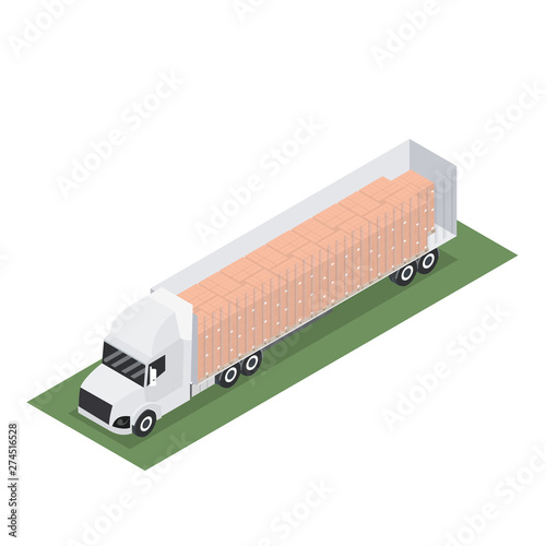 Isometric trailer design with container for export with pallet