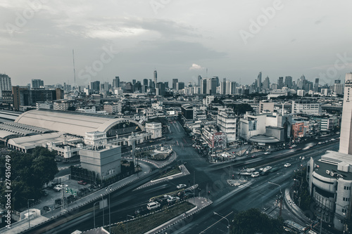 Bangkok central train station (Hua Lamphong Railway Station). This is the main railway station in Bangkok