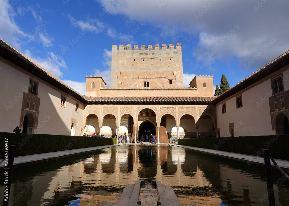 Fototapeta premium Beautiful Alhambra palace in Spanish water