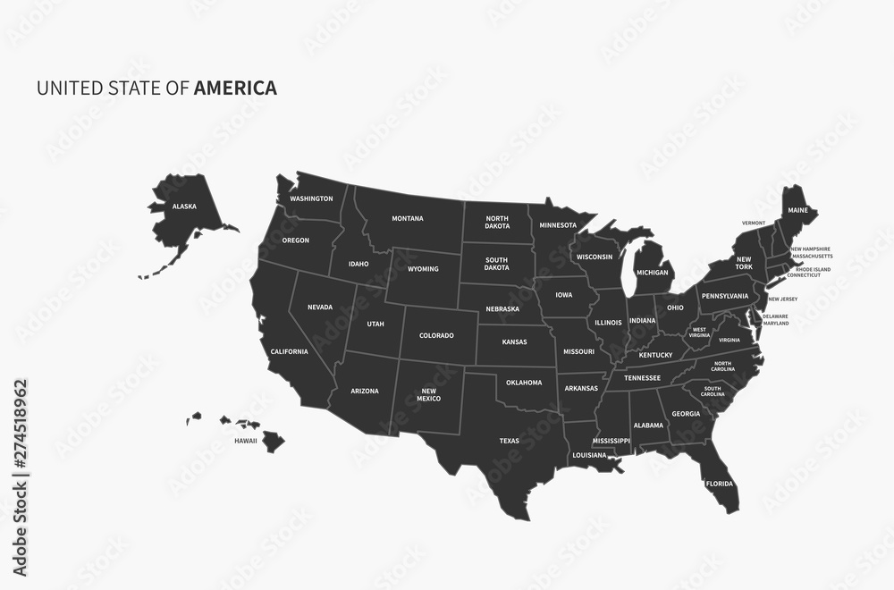 infographic vector map of america. united states map. usa. us map Stock ...