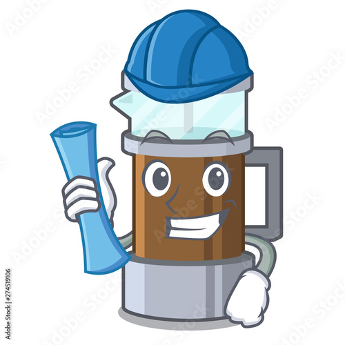 Architect french press in the mascot shape