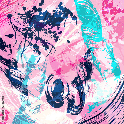 Abstract geometric colored background in the style of graffiti. Qualitative illustration for your design
