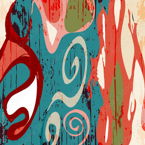 Abstract geometric colored background in the style of graffiti. Qualitative illustration for your design