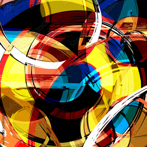 Abstract geometric colored background in the style of graffiti. Qualitative illustration for your design