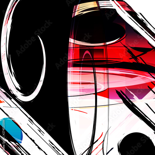 Abstract geometric colored background in the style of graffiti. Qualitative illustration for your design