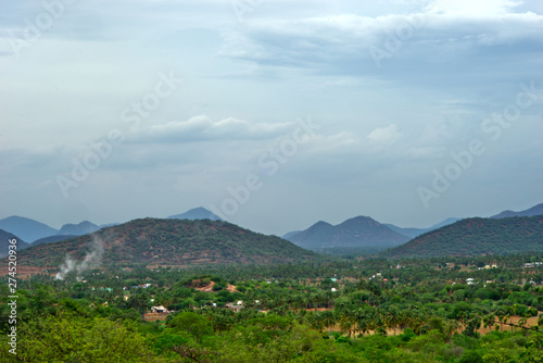 landscape with mountains and clouds