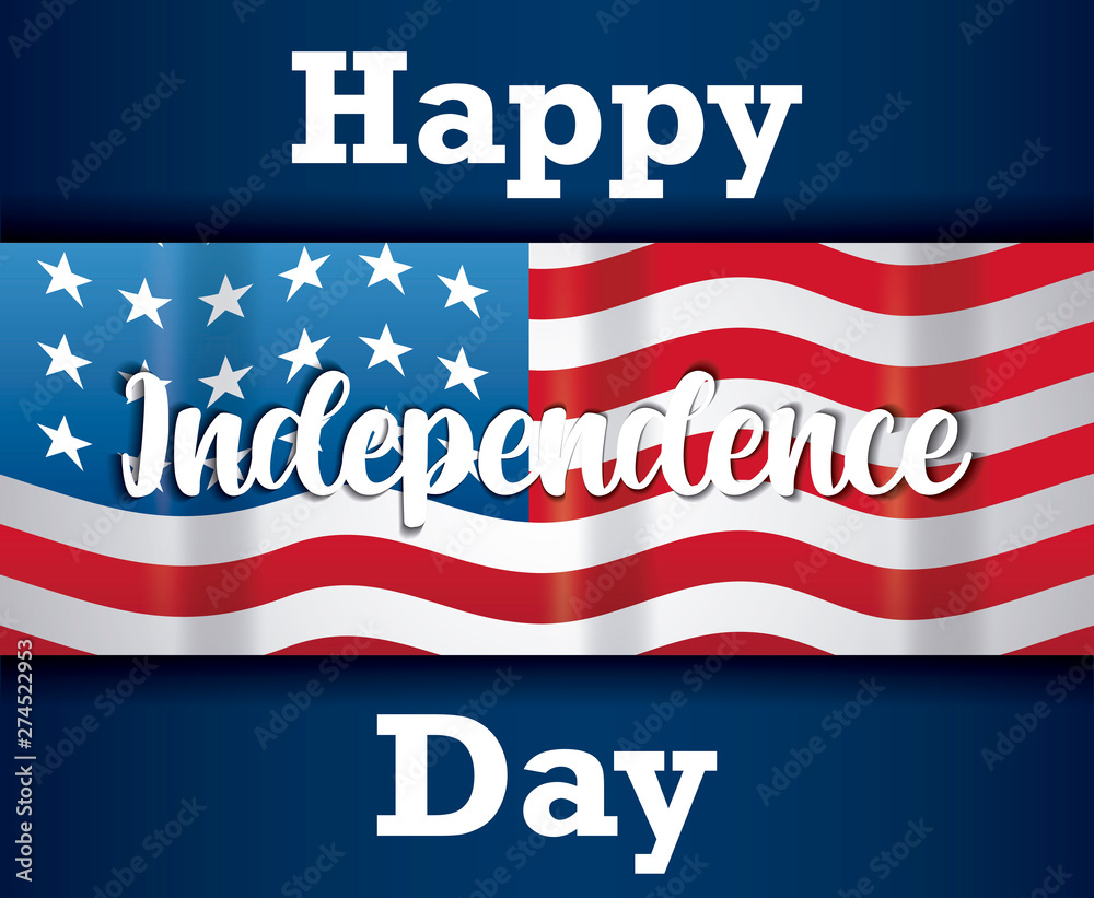 happy independence day card with flag