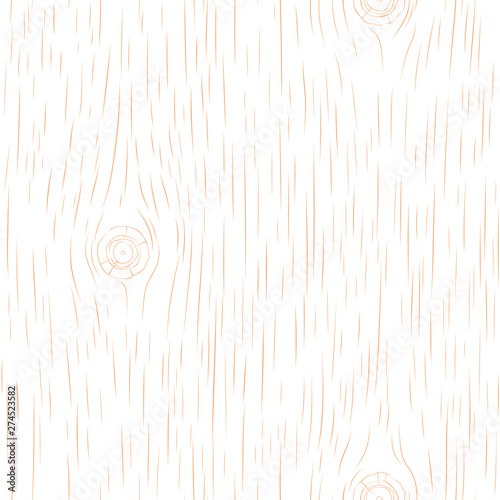 Cracked wood plank with knots. Seamless wooden pattern. Vector illustration