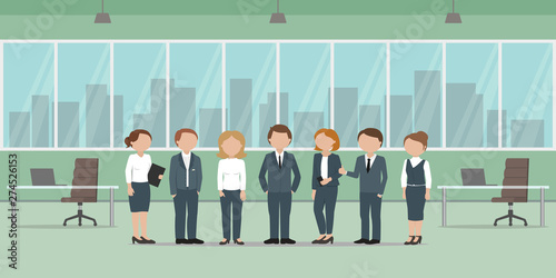 Office people. Female and male employees. Vector illustration.