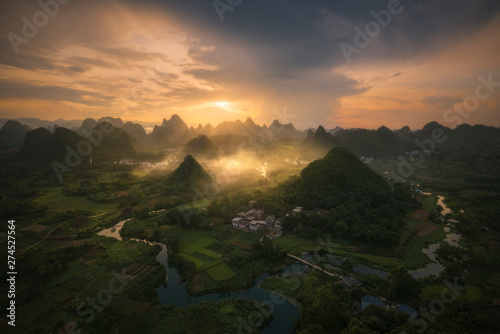 Beautiful Chinese landscape, traveling in Guilin, China