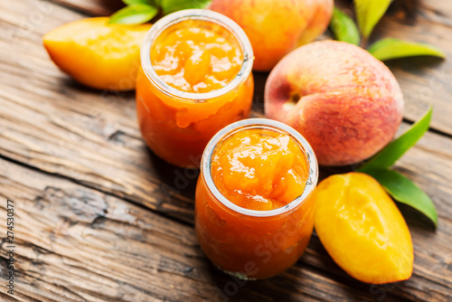 Sweet natural peach jam photo