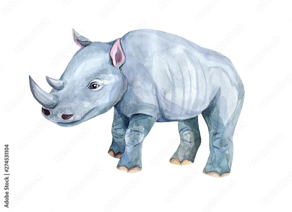 Obraz premium Savannah animal pattern, zoo. watercolor. African animals for children's textiles and design. Children's bright summer collection of backgrounds with animals. stock graphics