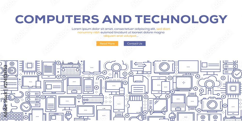COMPUTERS AND TECHNOLOGY BANNER CONCEPT COMPUTERS AND TECHNOLOGY BANNER CONCEPT