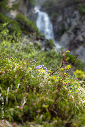 View of the waterfall near Lenzerheide in the Swiss Alps in a sunny spring day - 11 © gdefilip