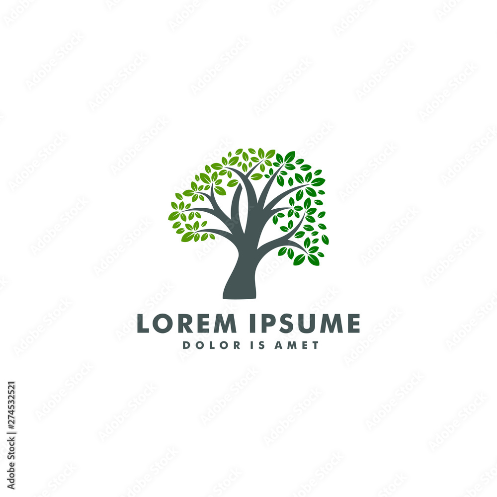 Obraz premium Tree logo template. nature icon design - vector