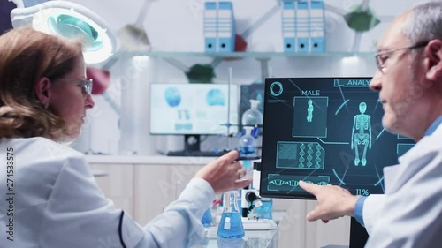 Team of scientists are analysing some advanced scan results