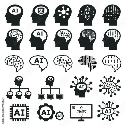 AI (artificial intelligence) icon set.  © JJ Chamon