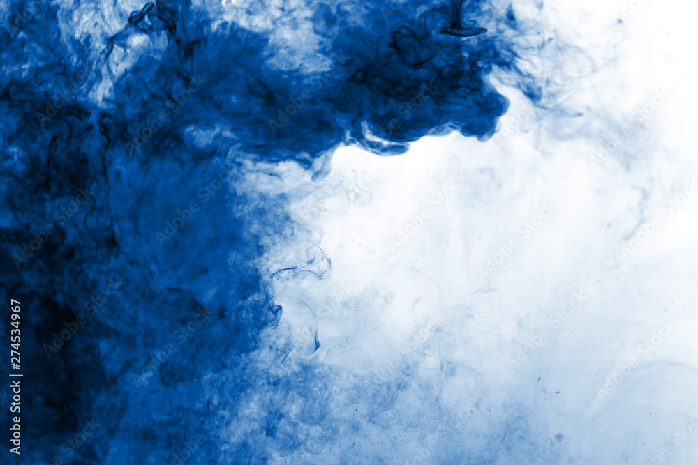 Abstract blue color smoke flowed on background. Abstract blue color smoke flowed on background.