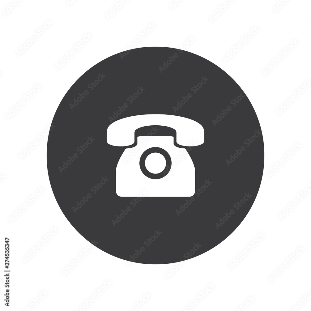 Flat round phone icon