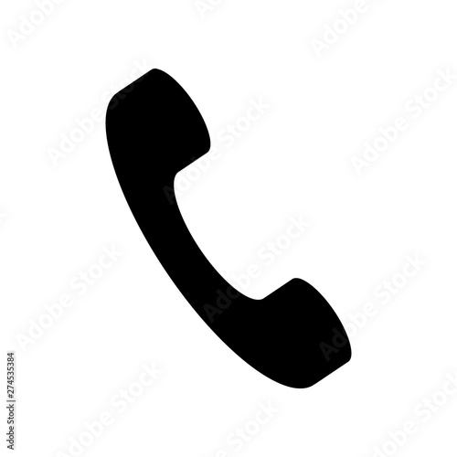 Black silhuoette phone handset icon