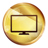 Monitor icon Abstract Brown Round Button