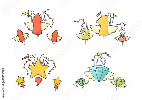 set with little people and victory objects