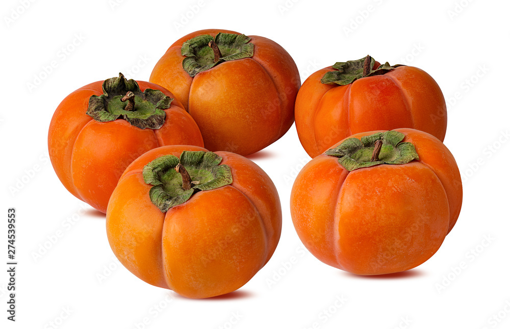 Fresh persimmon isolated on white background with clipping path Fresh persimmon isolated on white background with clipping path