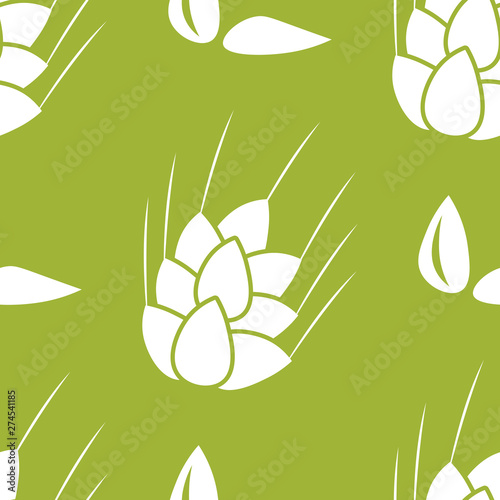 seamless floral pattern with ears of wheat