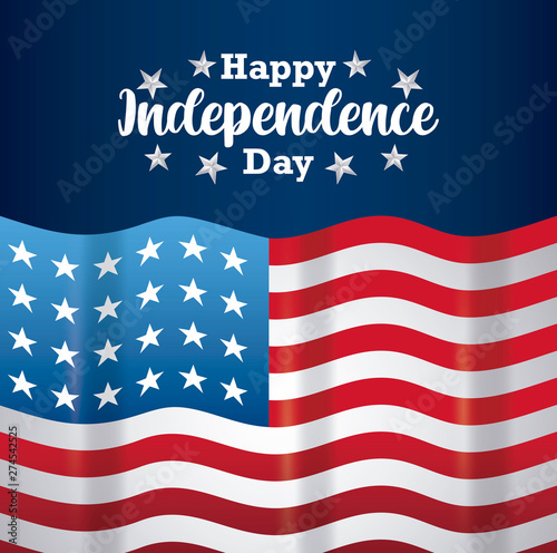happy independence day card with flag
