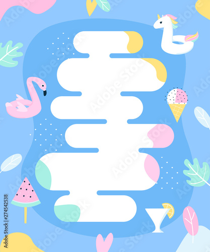 Beach and Pool Party or Holiday. Set of Vector Flyers or Cards