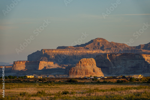 Morning view of the beautiful landscape around Lake Powell Resorts