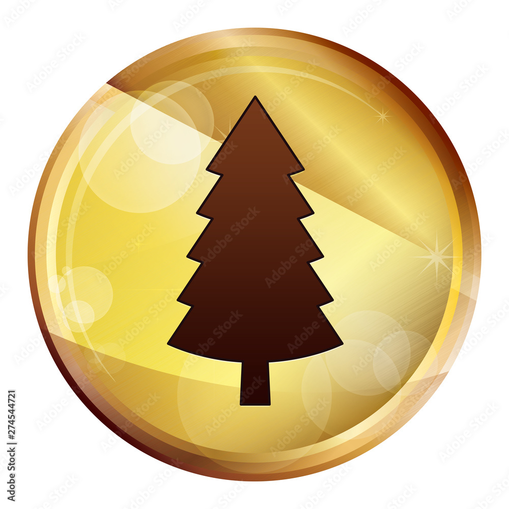 Evergreen conifer pine tree icon Abstract Brown Round Button Evergreen conifer pine tree icon Abstract Brown Round Button