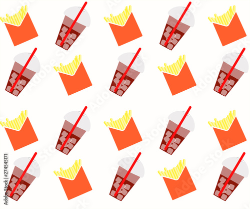Burger pattern fast food Coca Cola