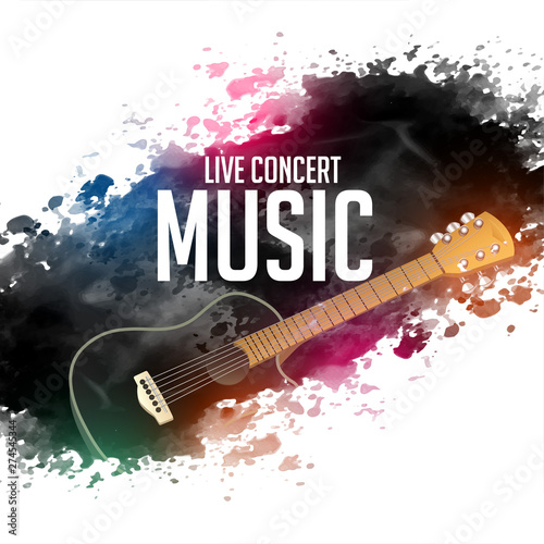 abstract live concert music background with guitar