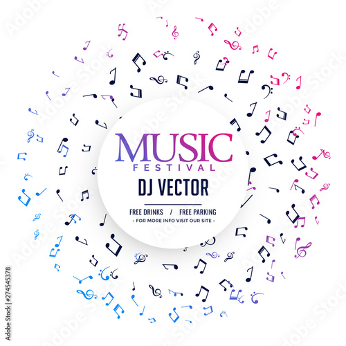 elegant music poster background with notes