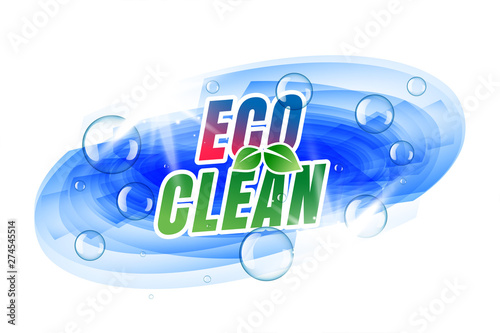 eco clean label design with bubbles