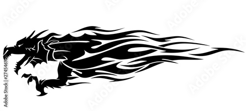Dragon Flame, Abstract Horizontal Vector