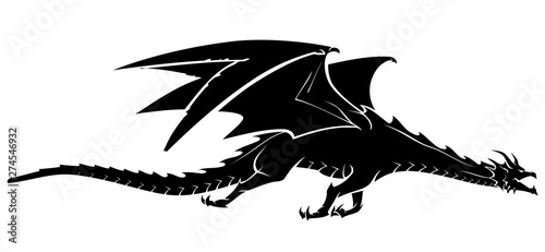 Dragon Flying Side View