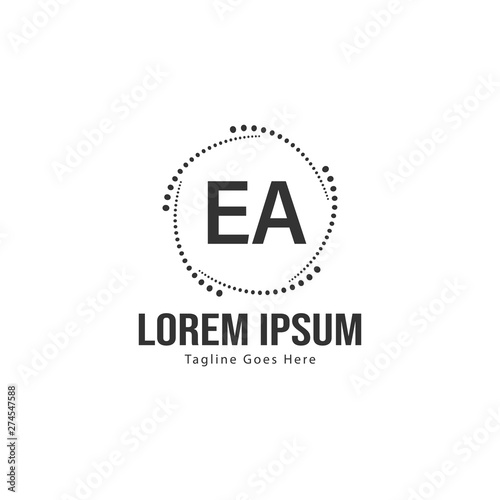 Free Download Initial EA logo template with modern frame. Minimalist EA letter logo vector illustration - GFXLoad