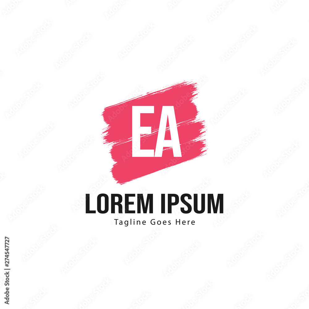 Fototapeta premium Initial EA logo template with modern frame. Minimalist EA letter logo vector illustration