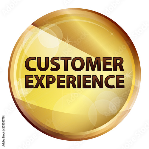Customer Experience Abstract Brown Round Button © Bluejayy