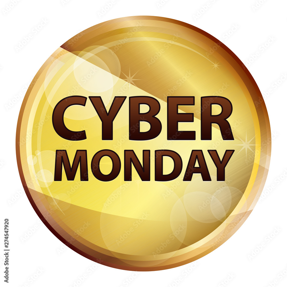 Cyber Monday Abstract Brown Round Button Cyber Monday Abstract Brown Round Button
