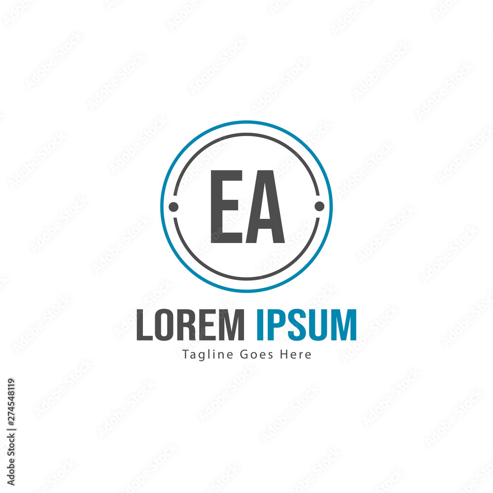 Initial EA logo template with modern frame. Minimalist EA letter logo vector illustration Initial EA logo template with modern frame. Minimalist EA letter logo vector illustration