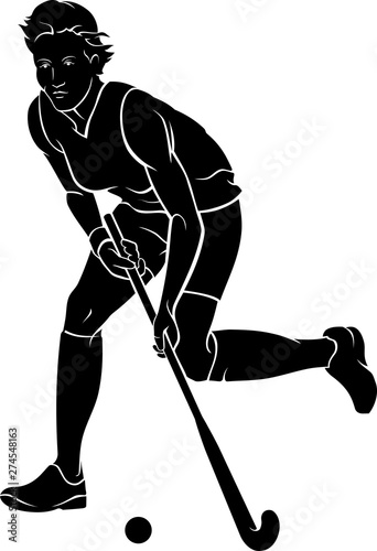 Field Hockey Game Play, Front View